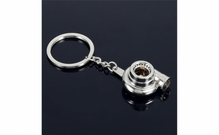 Breloc chei auto, turbina, metalic, gri [6]