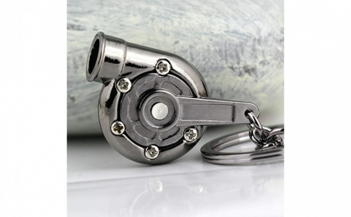 Breloc chei auto, turbina, metalic, gri cenusiu [3]