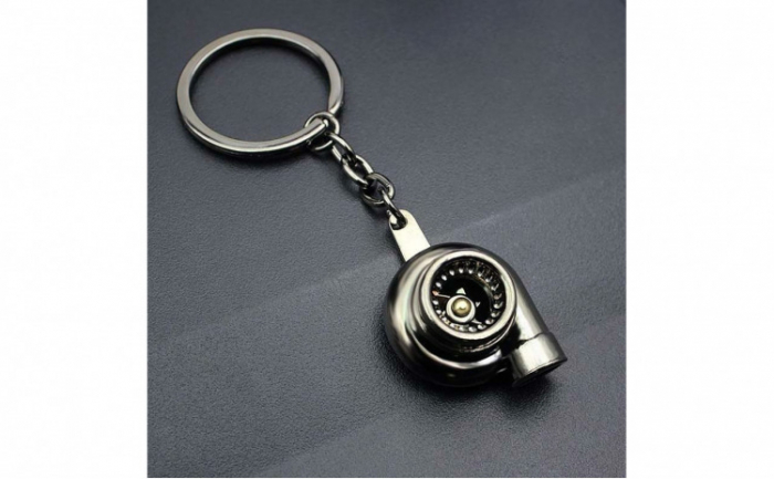 Breloc chei auto, turbina, metalic, gri cenusiu [5]