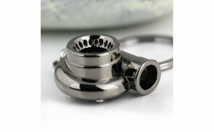 Breloc chei auto, turbina, metalic, gri cenusiu [2]