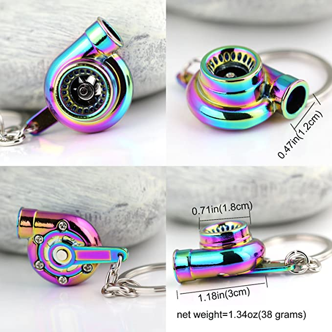 Breloc chei auto, turbina, metalic, multicolor [2]