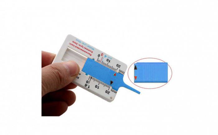 Dispozitiv de masurare a adancimii uzurii cauciucurilor, masurare profil anvelope, 20 mm, alb-albastru [4]
