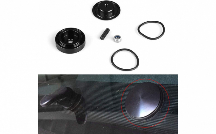 Dop anulare stergator luneta, aluminiu, 4 cm, negru [3]