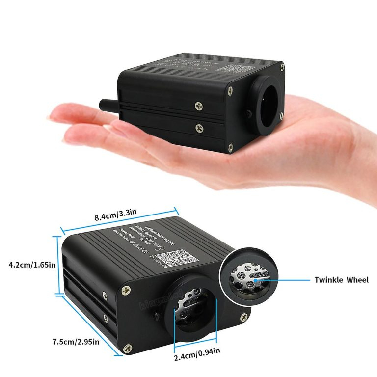 Kit fibra optica pentru plafon instelat ambiental auto cu efect Twinkle si 450 fire, RGBW 16W, 12V, control aplicatie si telecomanda [2]
