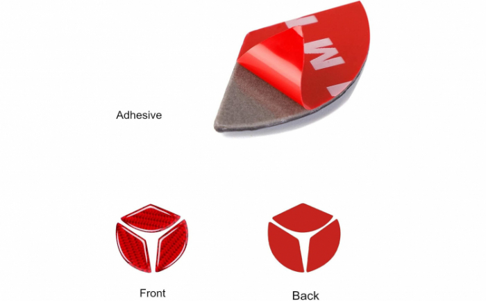 Ornament autoadeziv compatibil cu volan Mercedes, model carbon, rosu [3]