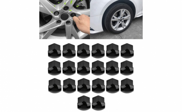 Set 20 capace prezoane de 17 mm si cheie de scos capace, universale, hexagonale, negru [4]