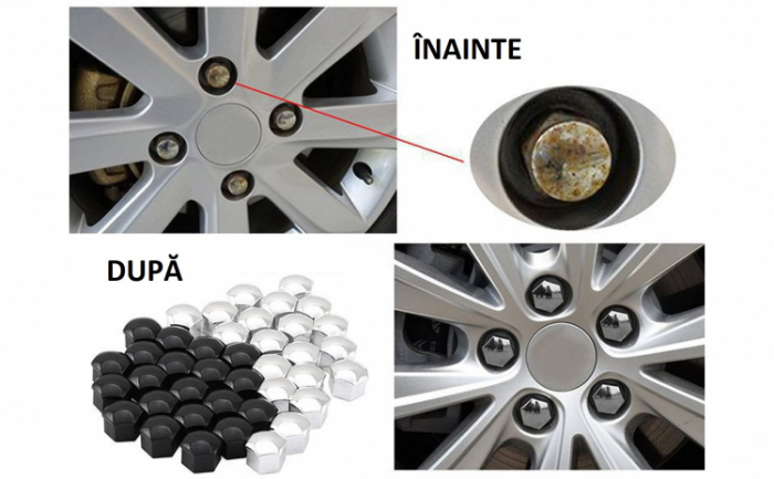 Set 20 capace prezoane de 17 mm si cheie de scos capace, universale, hexagonale, negru [2]
