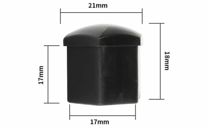 Set 20 capace prezoane de 17 mm si cheie de scos capace, universale, hexagonale, negru [3]