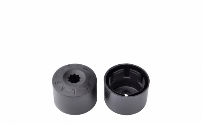 Set 20 capace prezoane de 17 mm si cheie de scos capace, VW/ Audi/ Skoda, 16 buc hexagonale si 4 buc antifurt, negru mat [6]