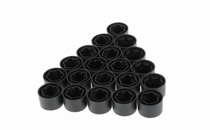 Set 20 capace prezoane de 17 mm si cheie de scos capace, VW/ Audi/ Skoda, 16 buc hexagonale si 4 buc antifurt, negru mat [7]