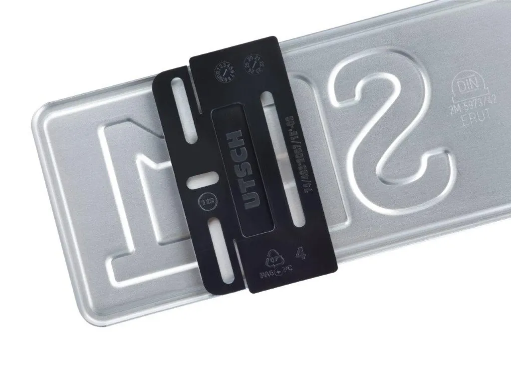 Suport ascuns placute numar inmatriculare auto - 4 bucati (fata + spate), fara rama, slim, negru [7]