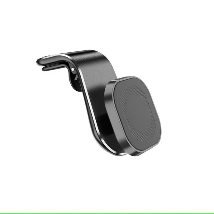 Suport auto premium cu magnet puternic pentru telefon, prindere pe grila de ventilatie, compact, universal, rotire 360 grade, aluminiu, negru [5]