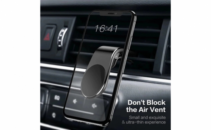 Suport magnetic auto pentru telefon, prindere pe grila de ventilatie, negru [8]