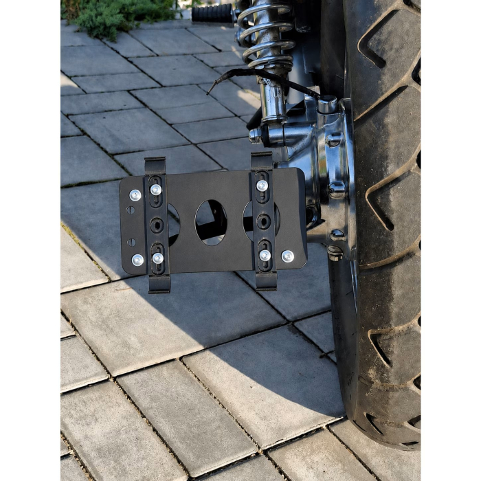 Suport numar inmatriculare MOTO, Tip C, 130mm, fara rama, subtire – 2 bucati (spate), negru, G-Mark® [4]