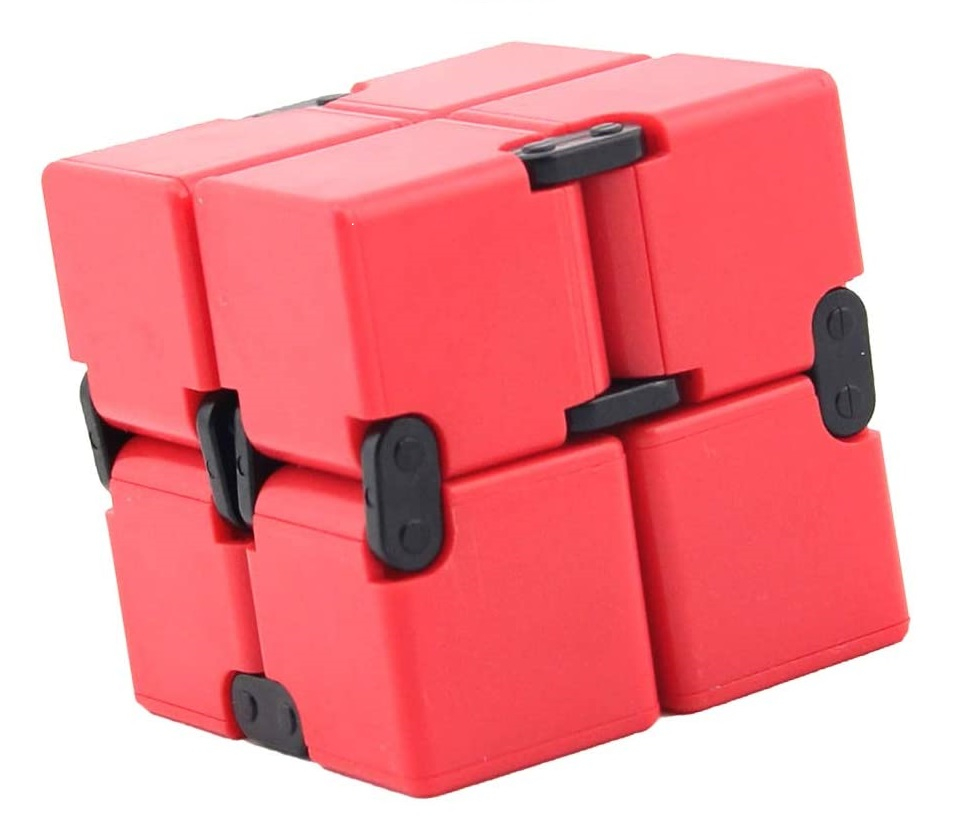 Cub antistres, Fidget Toy, Infinity Magic Cube, rosu, 4x4x4 cm [4]