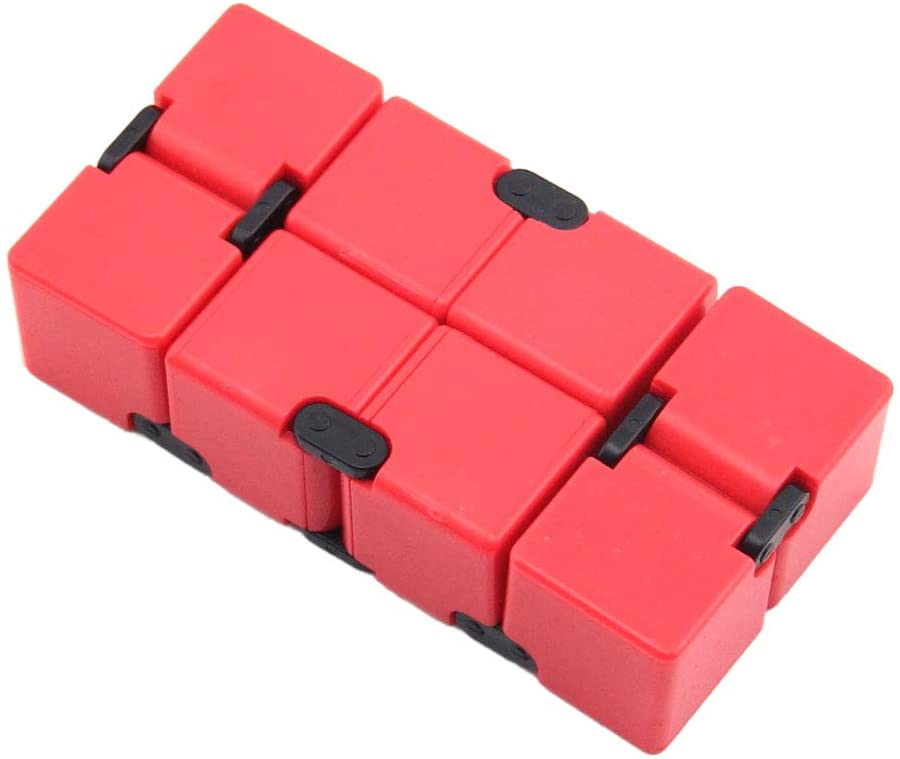 Cub antistres, Fidget Toy, Infinity Magic Cube, rosu, 4x4x4 cm [6]