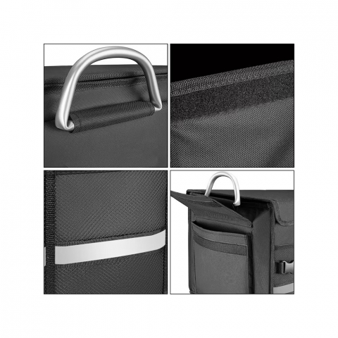 Organizator portbagaj auto premium 60 L, geanta multifunctionala cu manere din aluminiu, impermeabila, neagra, pliabila [1]