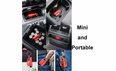Breloc auto 3 in 1, cu ciocan spargere geamuri si taietor centura [7]