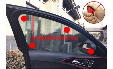 Breloc auto 3 in 1, cu ciocan spargere geamuri si taietor centura [2]