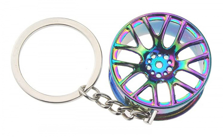 Brelocuri - Breloc chei auto, model janta, metalic, multicolor
