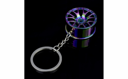 Breloc chei auto, model janta, metalic, multicolor [4]