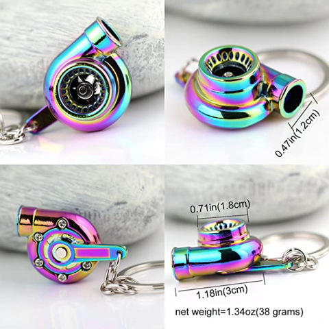 Breloc chei auto, turbina, metalic, multicolor [1]