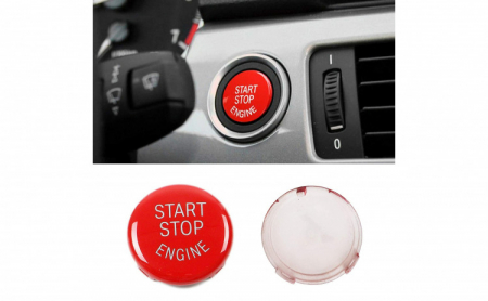 Capac buton start-stop rosu, compatibil BMW E60 E61 E70 E71 E83 E84 E87 E89 E90 E91 E92 E93 [2]
