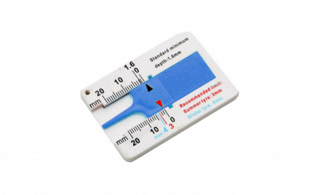 Dispozitiv de masurare a adancimii uzurii cauciucurilor, masurare profil anvelope, 20 mm, alb-albastru [2]