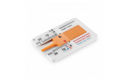 Accesorii auto - Dispozitiv de masurare a adancimii uzurii cauciucurilor, masurare profil anvelope, 20 mm, alb-galben