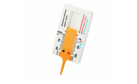Dispozitiv de masurare a adancimii uzurii cauciucurilor, masurare profil anvelope, 20 mm, alb-galben [1]