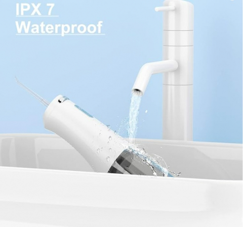 Irigator oral profesional pentru dus bucal cu 4 trepte de presiune, fara fir, portabil, rezervor 300ml [8]