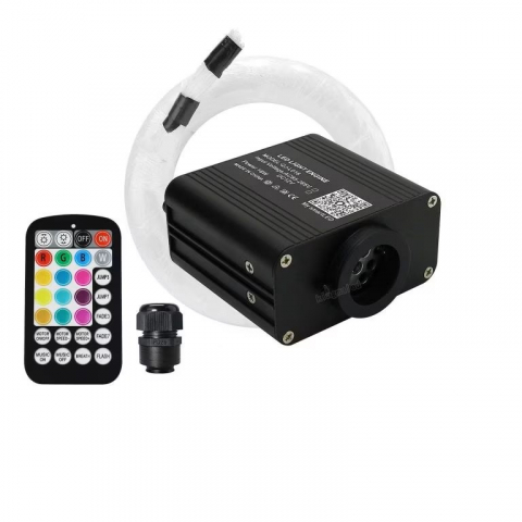 Iluminare interioara - Kit fibra optica pentru plafon instelat ambiental auto cu efect Twinkle si 450 fire, RGBW 16W, 12V, control aplicatie si telecomanda