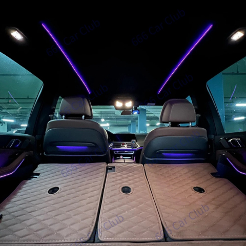Kit Lumini Ambientale Premium LED interior auto, Acrilice, RGB, Iluminare pentru zona trapa, 1 controller si 2 benzi 110 cm, cu control prin Aplicatie bluetooth si buton, compatibil LPW800 [1]
