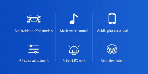 Kit Lumini Ambientale Premium LED interior auto, Acrilice, RGB, Iluminare pentru zona trapa, 1 controller si 2 benzi 110 cm, cu control prin Aplicatie bluetooth si buton, compatibil LPW800 [7]