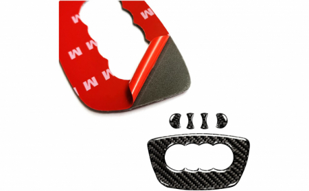 Ornament autoadeziv compatibil cu volan Audi, model carbon, negru, A001 [2]