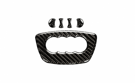 Ornament autoadeziv compatibil cu volan Audi, model carbon, negru, A001