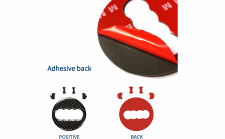 Ornament autoadeziv compatibil cu volan Audi, model carbon, negru, A002 [4]