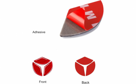 Ornament autoadeziv compatibil cu volan Mercedes, model carbon, rosu [2]