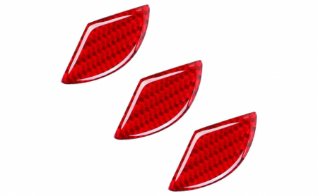 Accesorii interioare - Ornament autoadeziv compatibil cu volan Mercedes, model carbon, rosu