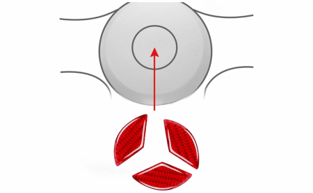 Ornament autoadeziv compatibil cu volan Mercedes, model carbon, rosu [1]