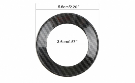 Ornament autoadeziv compatibil cu volan VW, model carbon, negru [3]