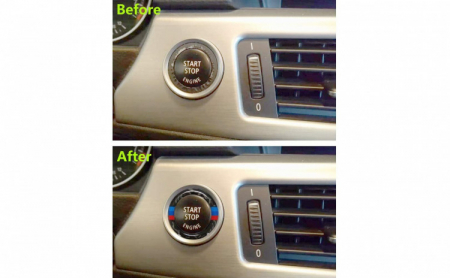 Ornament decorativ, inel pentru buton start-stop, compatibil BMW Seria 3 E90 E91 E92 E93 [4]