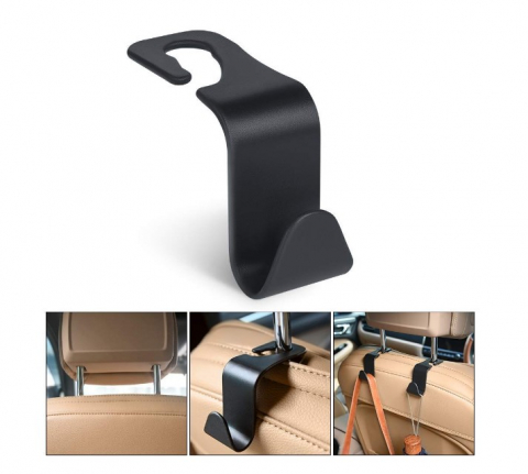 Set 2 carlige tetiera, pentru genti si bagaje, negre [5]