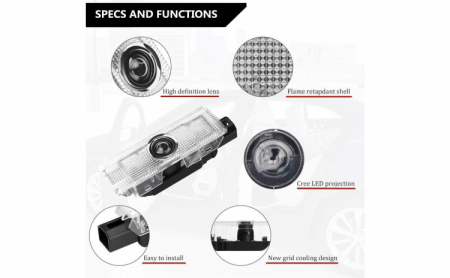 Set 2 proiectoare logo “Audi”, lumini portiere LED, holograme auto, dedicate Audi [6]