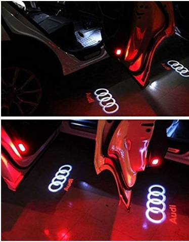 Set 2 proiectoare logo “Audi”, lumini portiere LED, holograme auto, dedicate Audi [1]