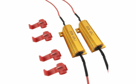 Accesorii exterioare - Set 2 rezistente anulare eroare bec ars, 50W 6OHM, pentru semnalizare LED/ iluminare LED placute inmatriculare