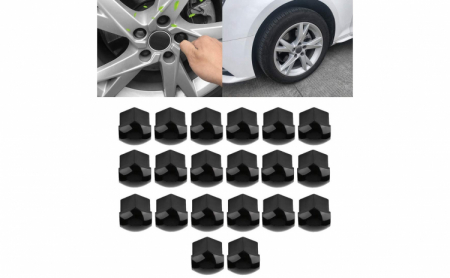 Set 20 capace prezoane de 17 mm si cheie de scos capace, universale, hexagonale, negru [3]