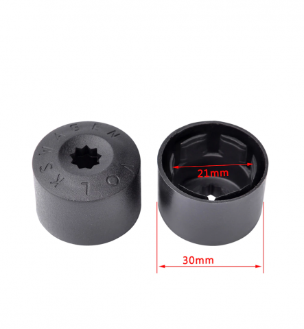 Set 20 capace prezoane de 17 mm si cheie de scos capace, VW/ Audi/ Skoda, 16 buc hexagonale si 4 buc antifurt, negru mat [3]