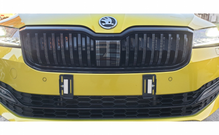 Set suport placute numar inmatriculare auto Premium Super Slim - 4 bucati (fata + spate), fara rama [1]
