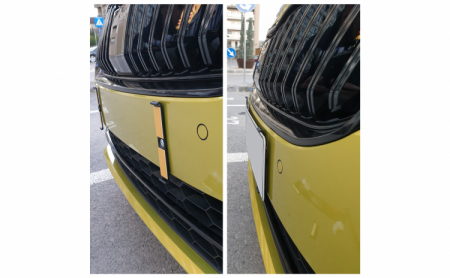 Set suport placute numar inmatriculare auto Ultra Slim - 4 bucati (fata + spate), fara rama [2]